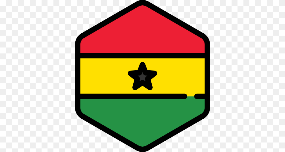 Ghana Flag Icon, Symbol, Disk Png Image