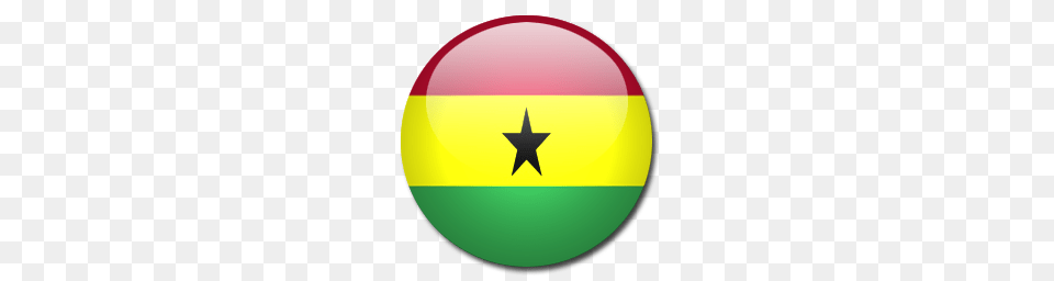Ghana Flag Icon Download Rounded World Flags Icons Iconspedia, Star Symbol, Symbol, Logo, Clothing Png