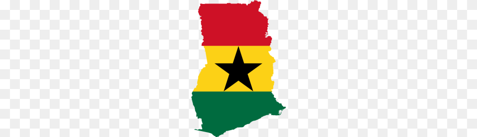 Ghana Flag Map, Star Symbol, Symbol, Person Png Image