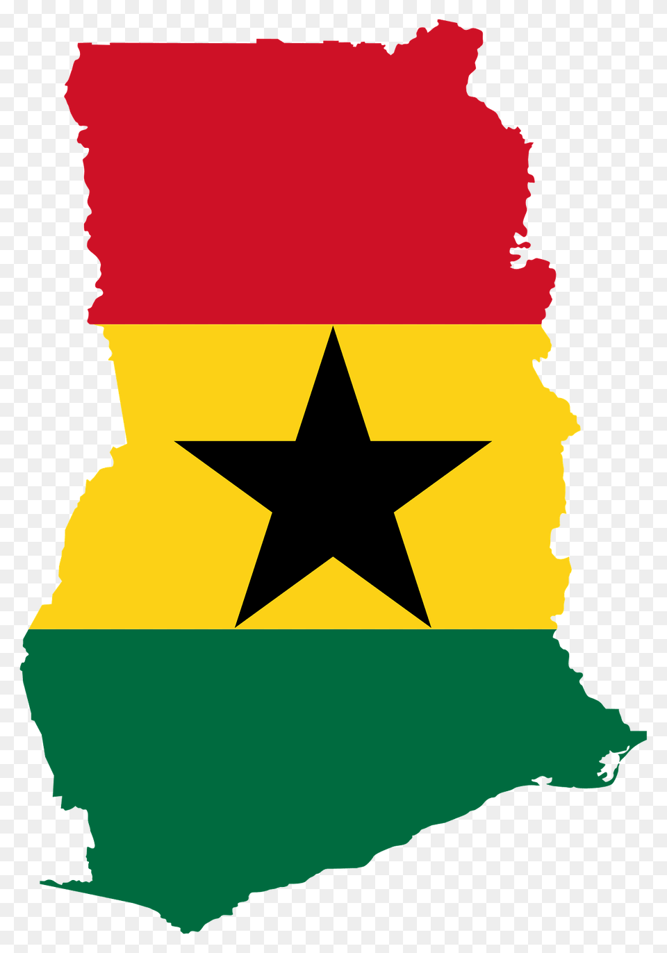 Ghana Flag Map Clipart, Star Symbol, Symbol, Person Png Image