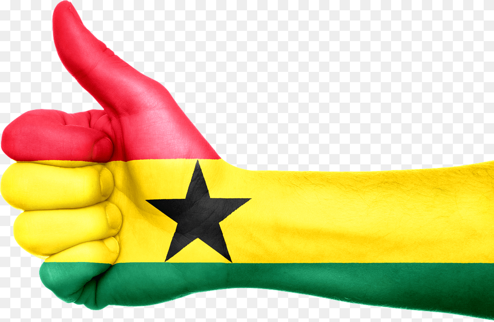 Ghana Hand Flag Country Ghanaian Africa Thumbs Flag Of Ghana Gif, Body Part, Finger, Person, Wrist Png