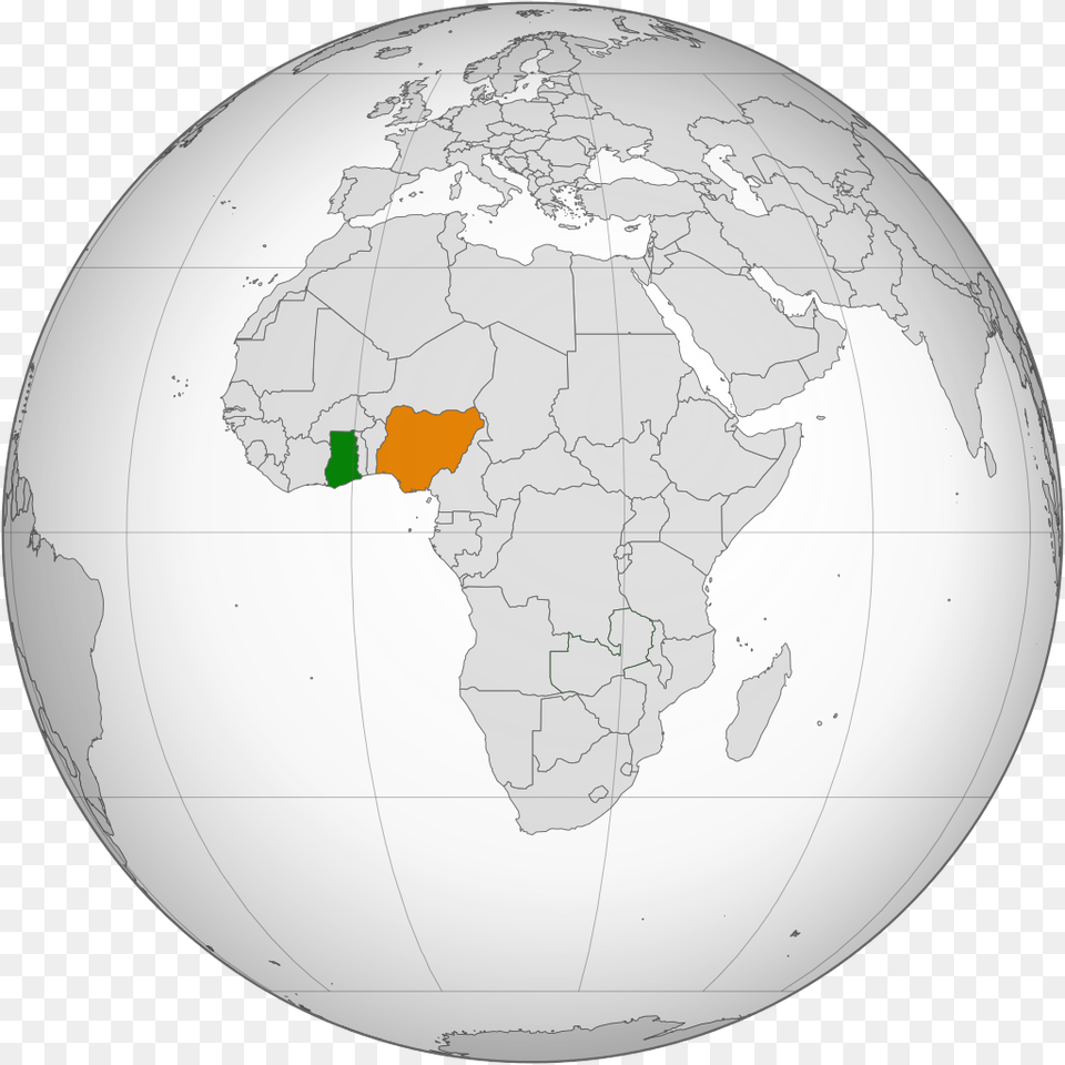 Ghana Nigeria Locator Nigeria And Ghana Map, Astronomy, Outer Space, Planet, Globe Png Image