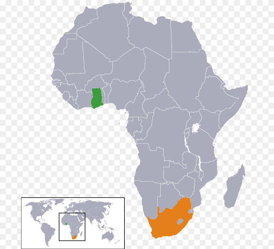 Ghana South Africa Locator Ghana On African Map, Chart, Plot, Atlas, Diagram Free Transparent Png