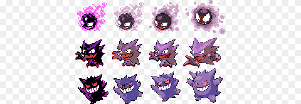 Ghastly Was Difficult But I Like How It Ended Up Haunter Gengar Gastly Sprites, Book, Comics, Publication, Purple Png