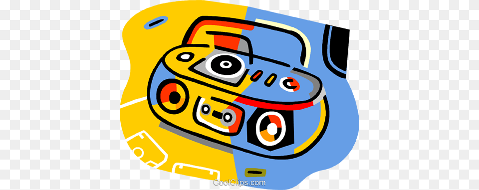 Ghetto Blasters Royalty Vector Clip Art Illustration, Electronics, Tape Player, Cassette Player, Device Png Image