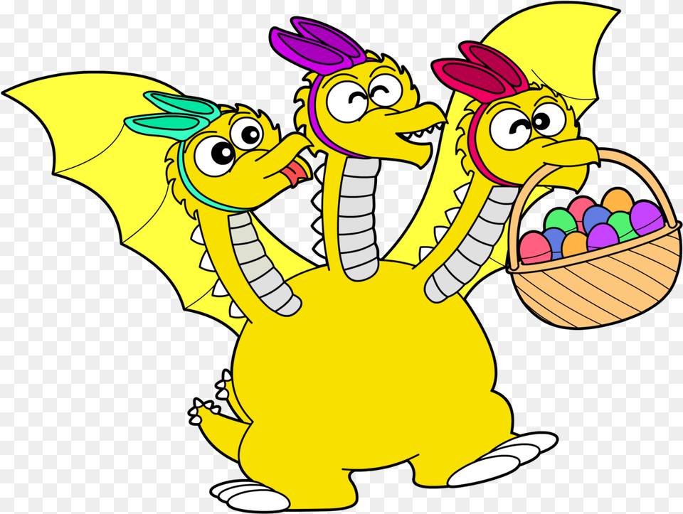 Ghidorah The Three Headed Bunny Is Ready For Easter Cartoon, Baby, Person, Face, Head Png Image