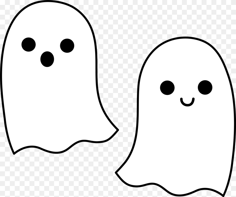 Ghost Cartoon Transparent Clipart Cute Halloween Ghost Cartoon, Stencil, Silhouette Png Image