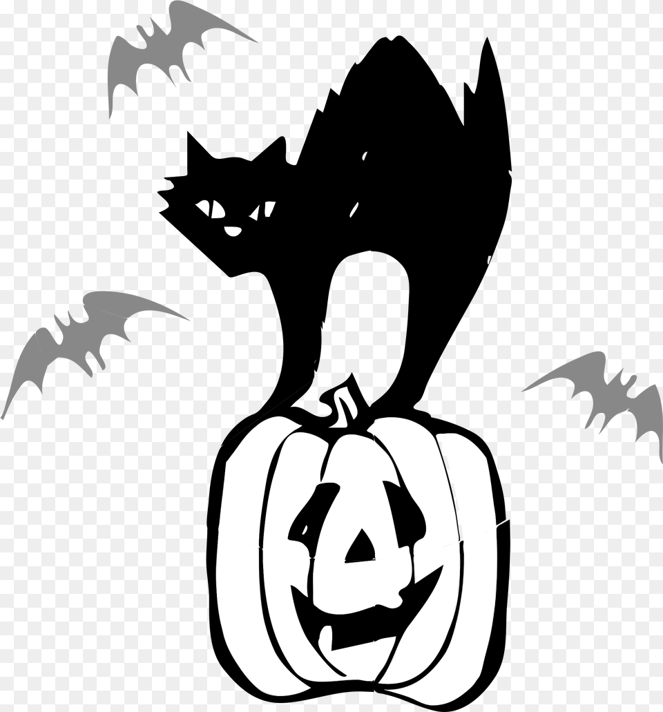 Ghost Clipart Cat Transparent For Download Black Cat Clipart Halloween, Stencil, Electronics, Hardware, Baby Free Png