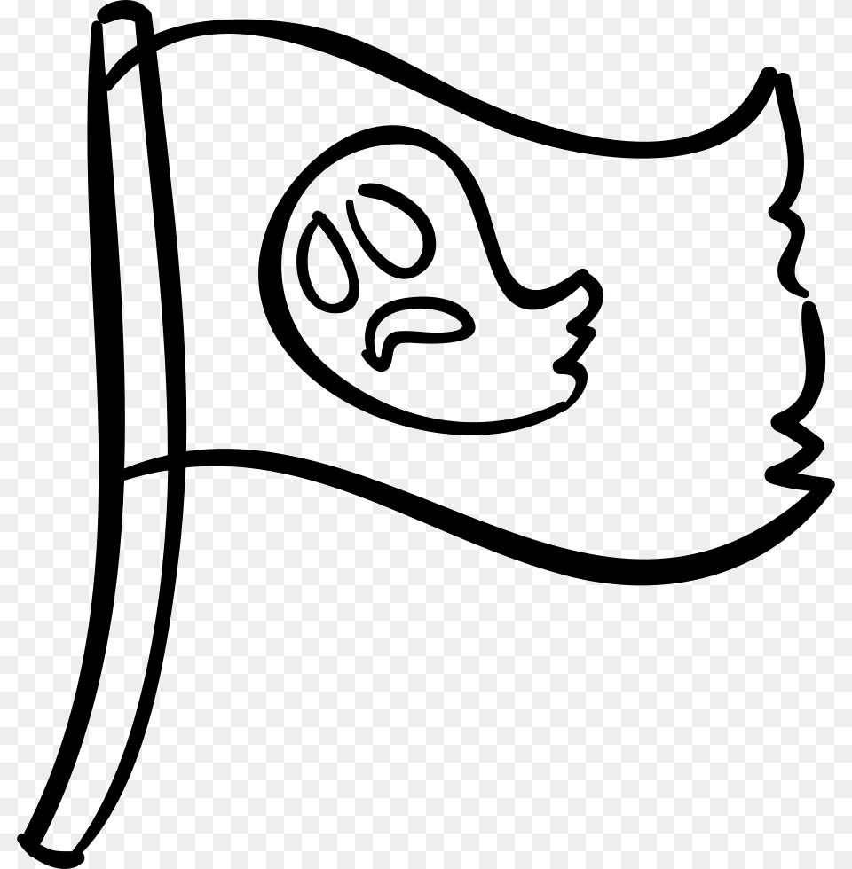 Ghost Flag Of Halloween Outline Comments Outlined Images Of Flag, Stencil, Text, Cushion, Home Decor Free Transparent Png