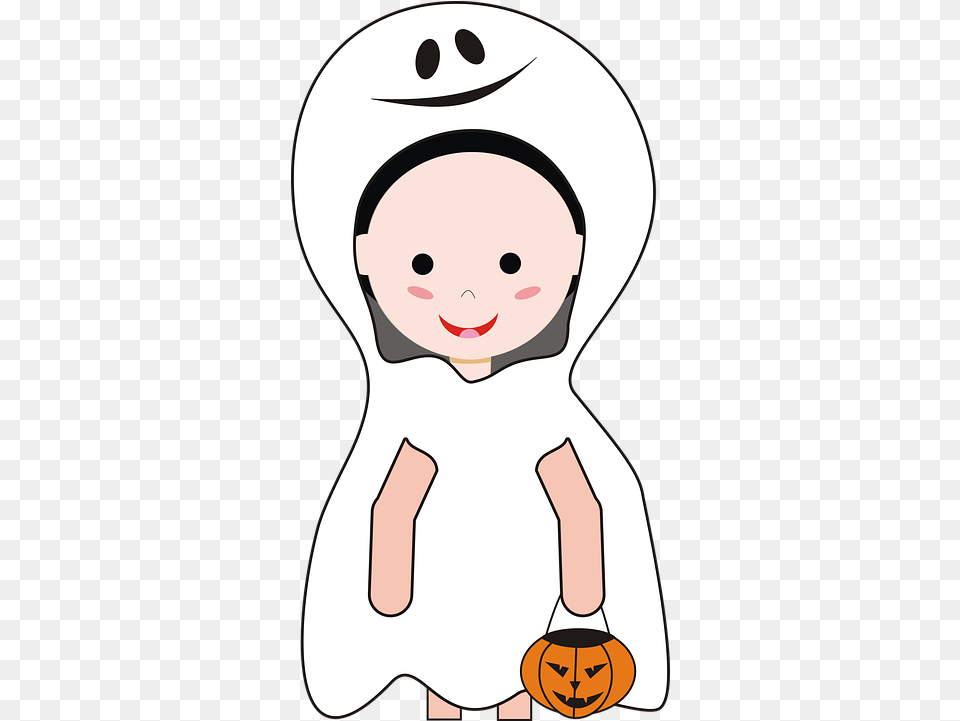 Ghost Halloween Horror Cartoon, Baby, Person, Food, Plant Free Transparent Png