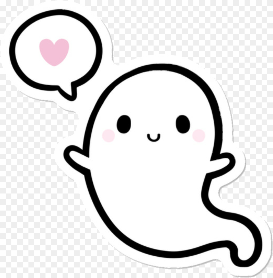Ghost Halloween Spooky Scary Boo Cute Heart Love Cute Cute Ghost Clipart, Baby, Person, Face, Head Png Image