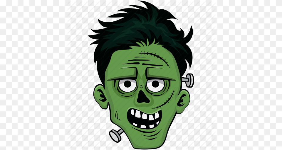 Ghost Horror Monster Spooky Zombie Icon, Face, Green, Head, Person Png Image