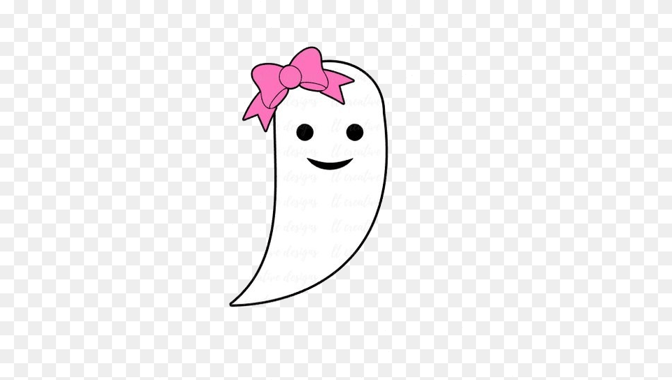 Ghost Il Xn Al Cute Clipart Ghost With Bow Clipart, Flower, Petal, Plant, Nature Png Image