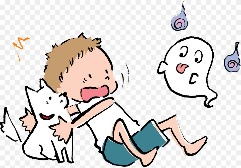 Ghost Is Scaring A Little Boy Clipart, Baby, Person, Face, Head Png