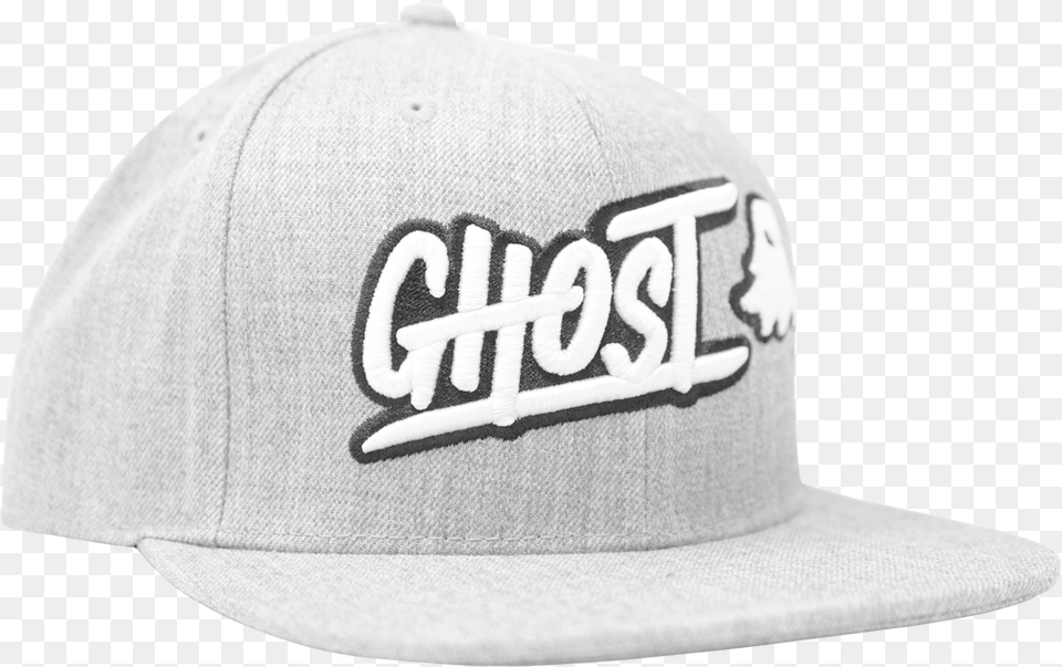 Ghost Logo Heather Gray Snapback Baseball Cap, Baseball Cap, Clothing, Hat, Helmet Png