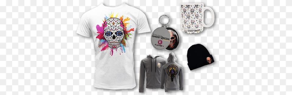 Ghost Recon Wildlands Sugar Skull Tee Small Ghost Recon Wildlands, T-shirt, Clothing, Cup, Sleeve Png