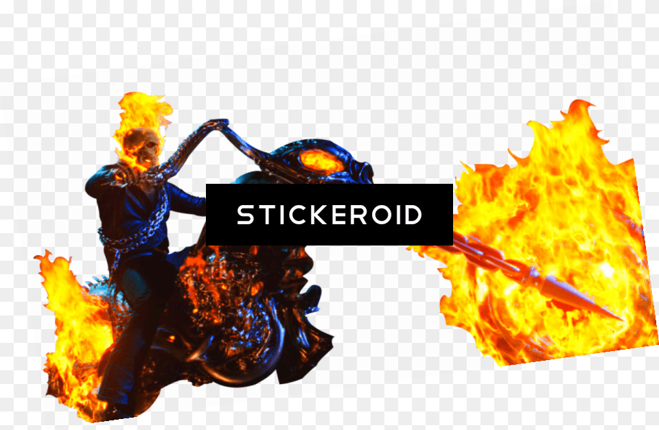 Ghost Rider, Fire, Flame, Bonfire, Person Free Png Download