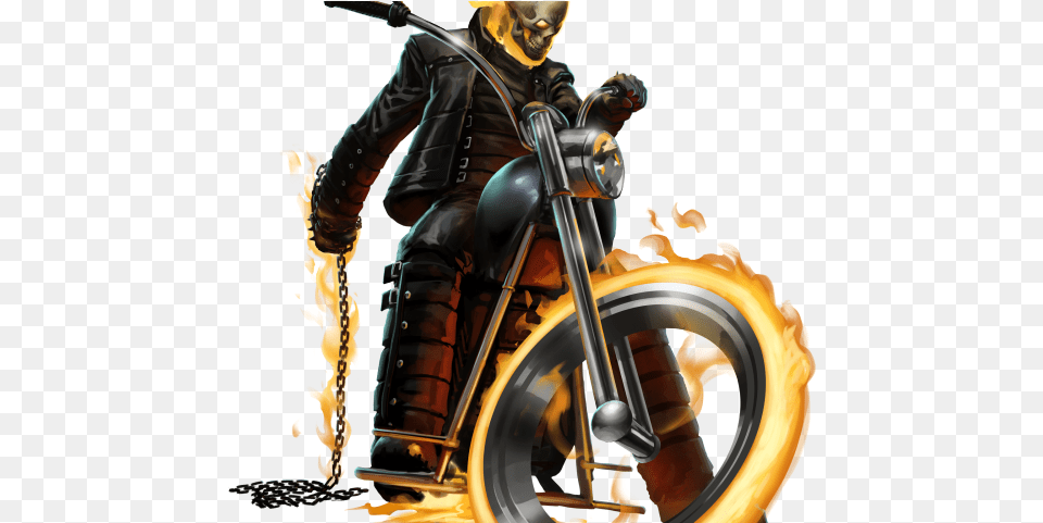 Ghost Rider Clipart Transparent Marvel Puzzle Quest Deadpool, Motorcycle, Transportation, Vehicle, Adult Free Png Download