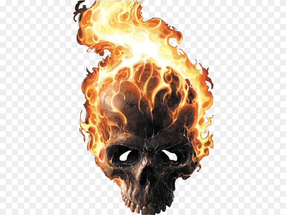 Ghost Rider Face, Fire, Flame, Bonfire Png