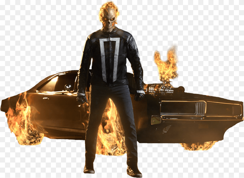 Ghost Rider Ghost Rider Robbie Reyes Agents Of Shield, Jacket, Clothing, Coat, Vehicle Png Image