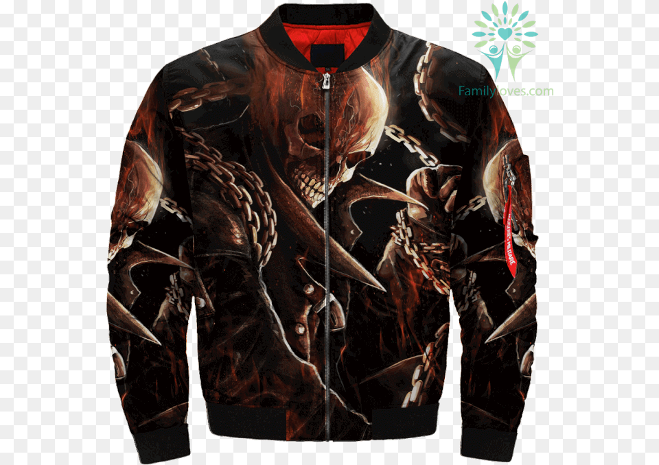 Ghost Rider Over Print Jacket Tag Familyloves Jacket, Sweatshirt, Clothing, Coat, Hoodie Png Image
