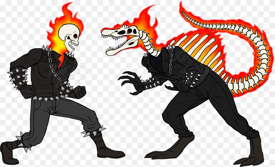 Ghost Riders Sketch Commission Ghost Rider T Rex, Book, Comics, Publication, Person Free Png Download