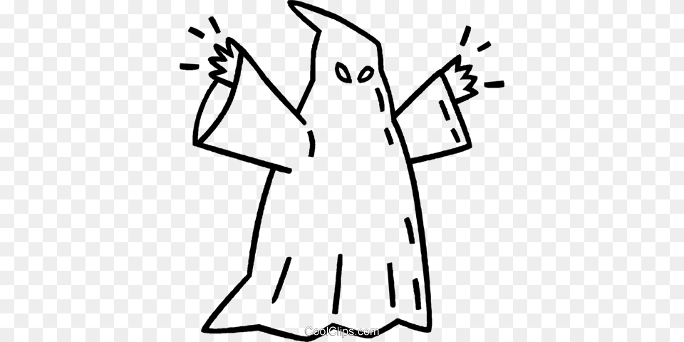 Ghost Royalty Vector Clip Art Illustration, Clothing, Coat, People, Person Png