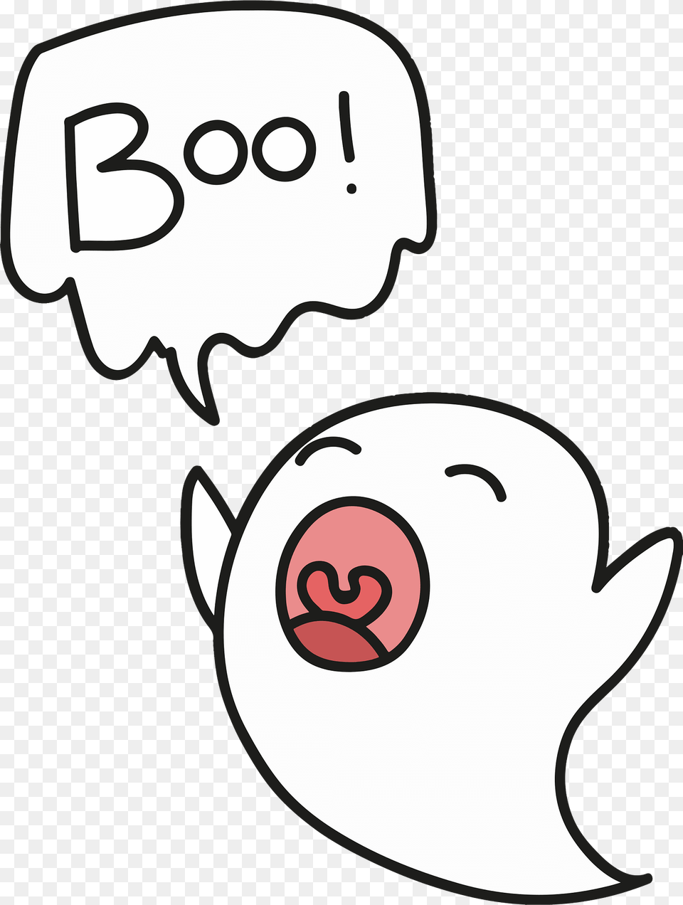 Ghost Says Boo Clipart, Sticker, Art, Text Free Png