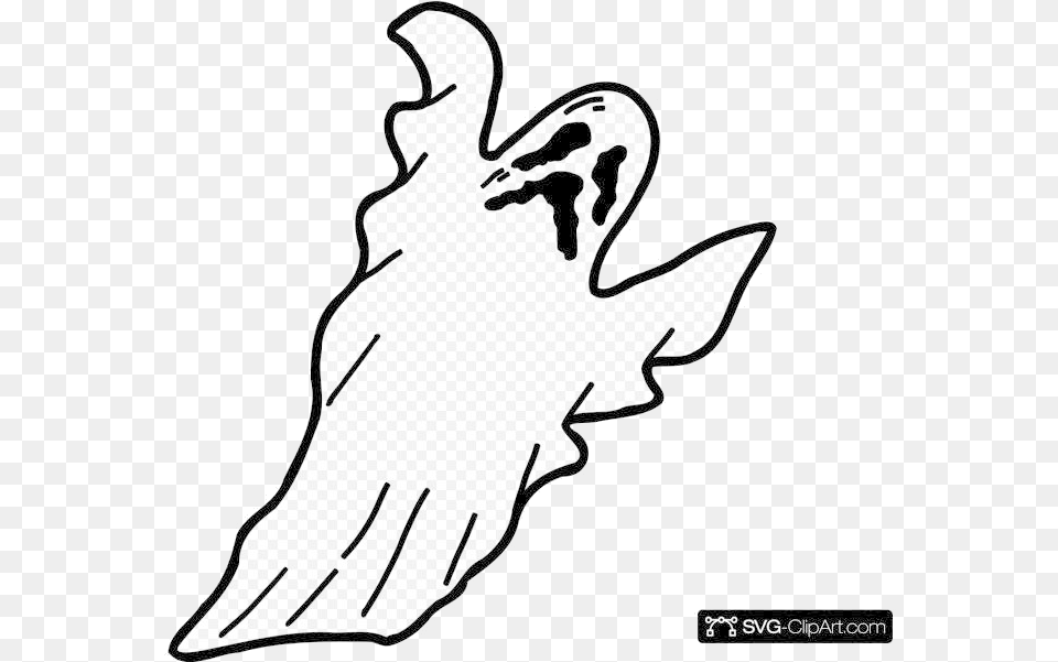 Ghost Scary Clip Art Icon And Clipart Transparent Scary Ghost Clipart, Clothing, Glove, Stencil, Silhouette Png Image