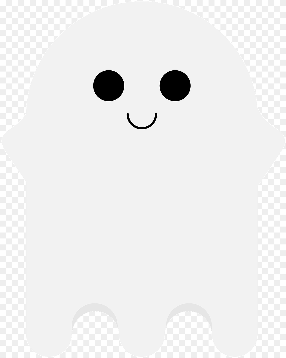 Ghost Spooky Cute Halloween Illustration, Stencil, Silhouette Png Image