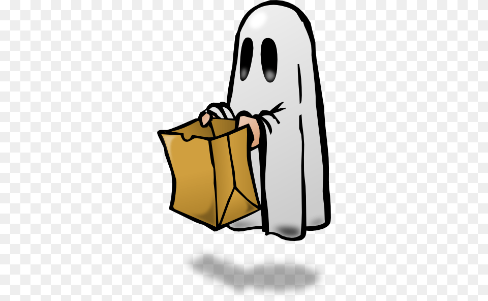 Ghost Trick Or Treating Clip Art, Bag, Box, Cardboard, Carton Png Image