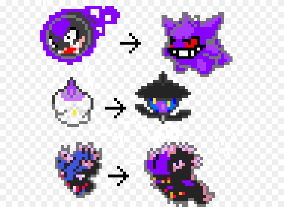 Ghost Type Pokemon Pixel Art, Graphics, Purple, Pattern, Berry Png Image