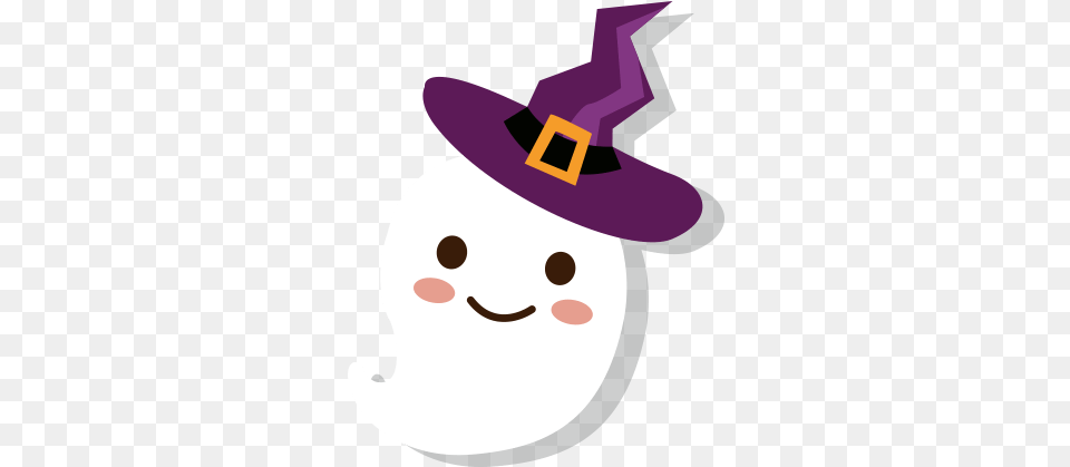Ghost Witch Wizard Hat Cute Cartoon Halloween Trickortr Cartoon, Winter, Nature, Outdoors, Clothing Png Image
