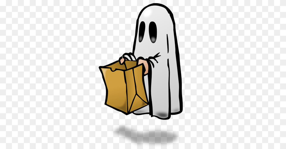 Ghost With A Paper Bag With Shadow Vector Image, Shopping Bag, Box, Cardboard, Carton Png