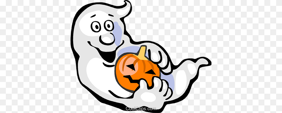 Ghost With Jack O Lantern Royalty Vector Clip Art, Animal, Mammal, Pig, Festival Png Image