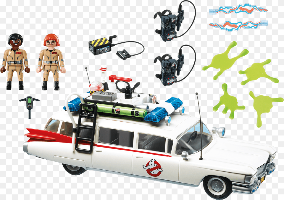 Ghostbusters Ecto 1 9220 Playmobil Ghostbusters Car, Vehicle, Transportation, Person, Wheel Free Transparent Png