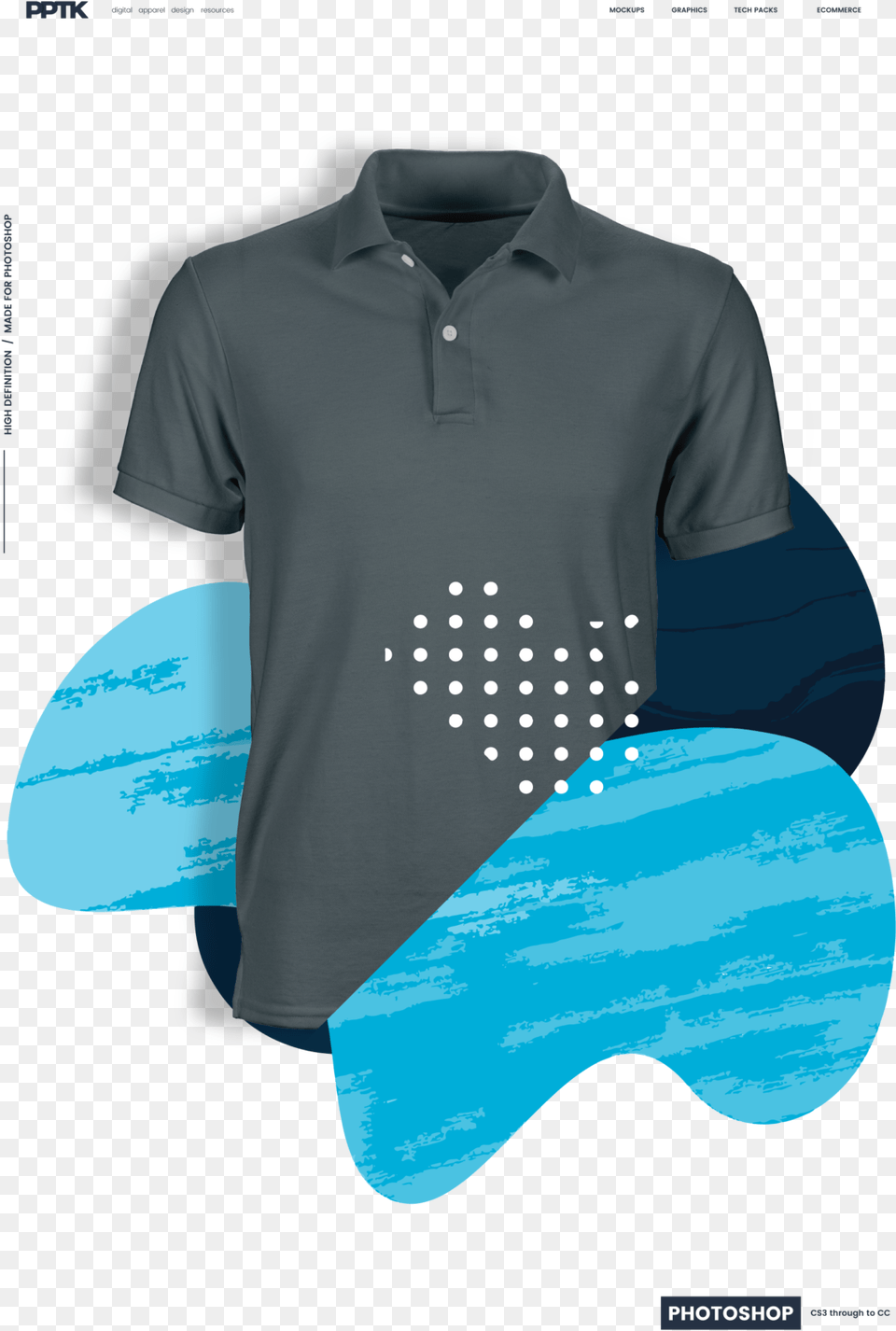 Ghosted Mens Polo Shirt Template Photoshop Hero Mockup T Shirt Polo, Clothing, T-shirt, Sleeve, Long Sleeve Png