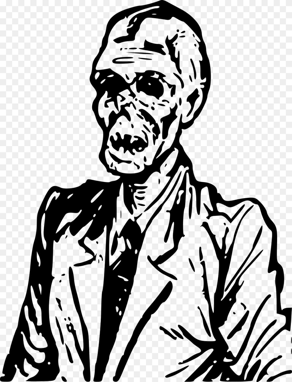Ghoul Clipart, Gray Free Png