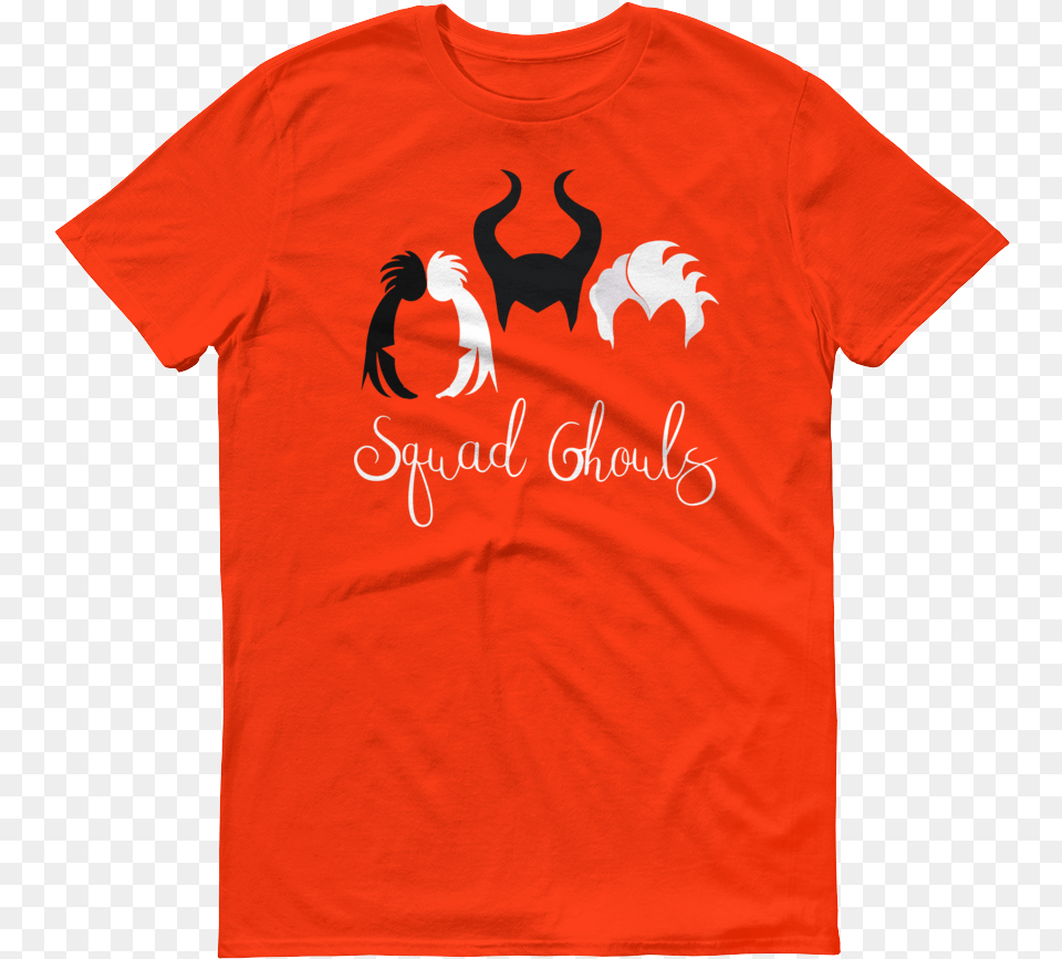 Ghouls Mockup Flat Front Orange T Shirt, Clothing, T-shirt, Animal, Bird Free Png Download