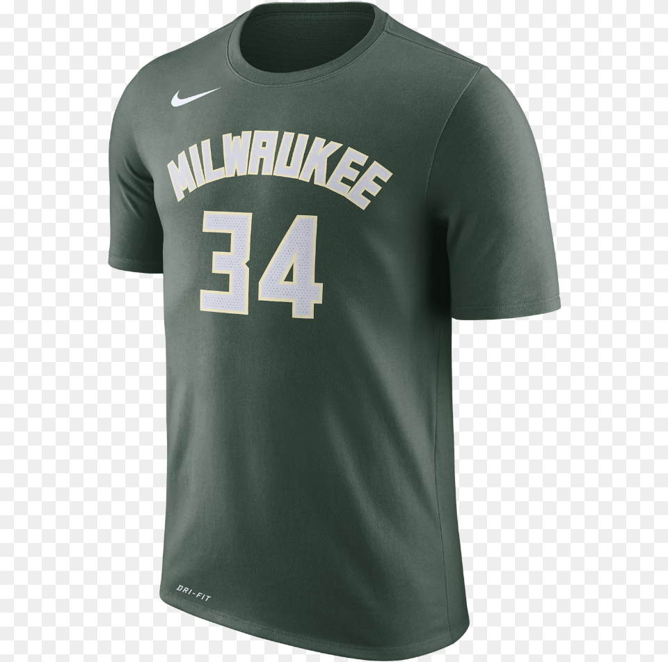 Giannis Antetokounmpo Milwaukee Bucks Nike Dry Men39s Active Shirt, Clothing, T-shirt, Jersey Png Image