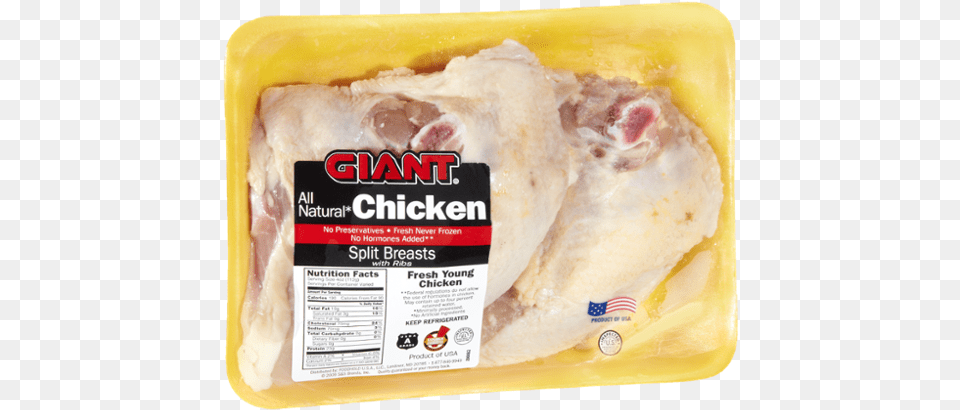 Giant All Natural Split Breasts With Ribs Chicken, Food Png Image