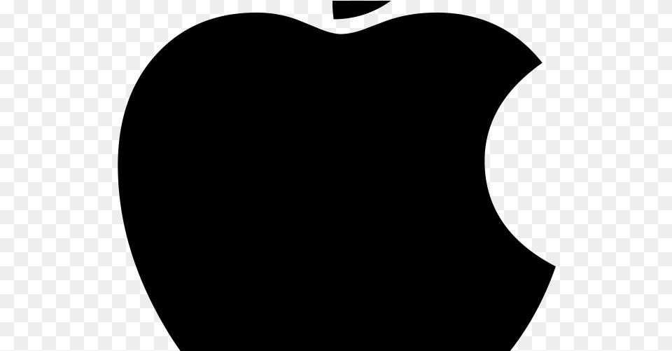 Giant Apple Logo Bw Heart, Gray Free Png Download