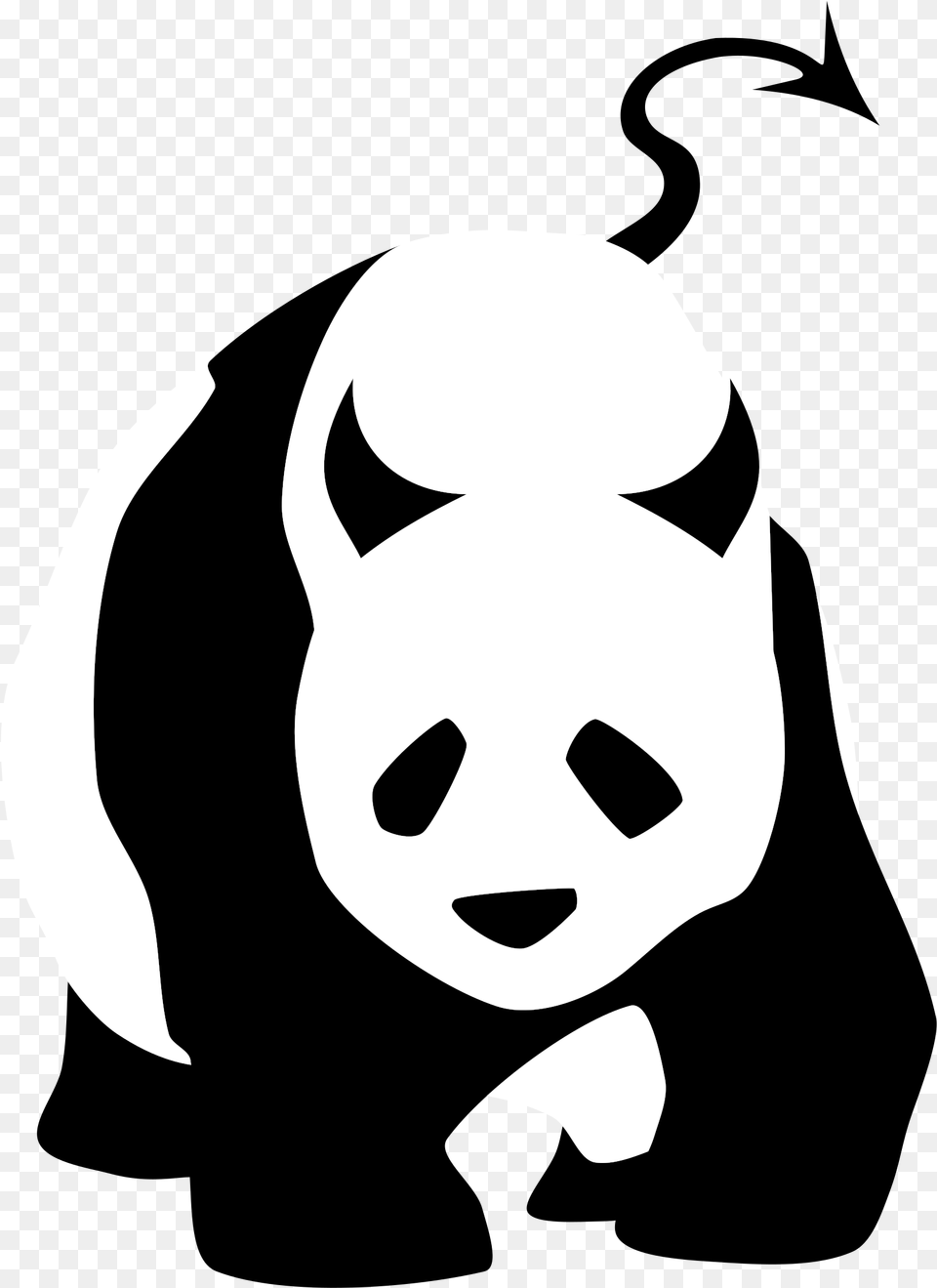 Giant Bad Panda Clip Arts Black And White Panda Clipart, Stencil, Baby, Face, Head Png