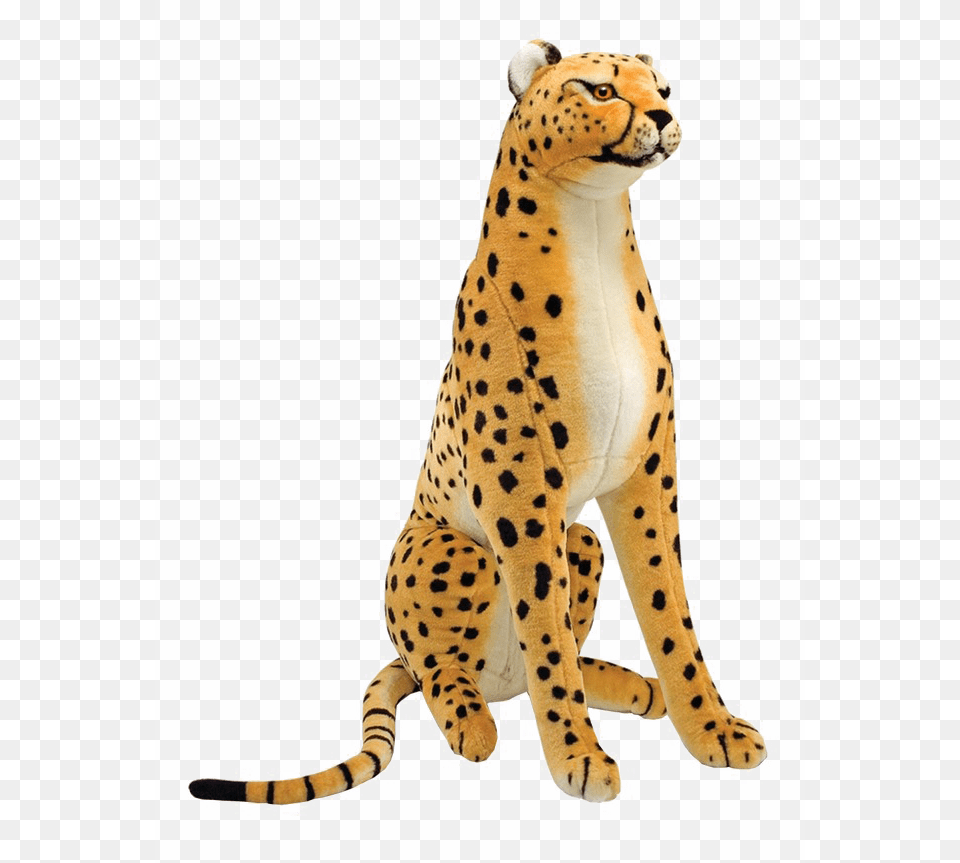 Giant Cheetah Stuffed Animal, Mammal, Wildlife, Panther Png Image