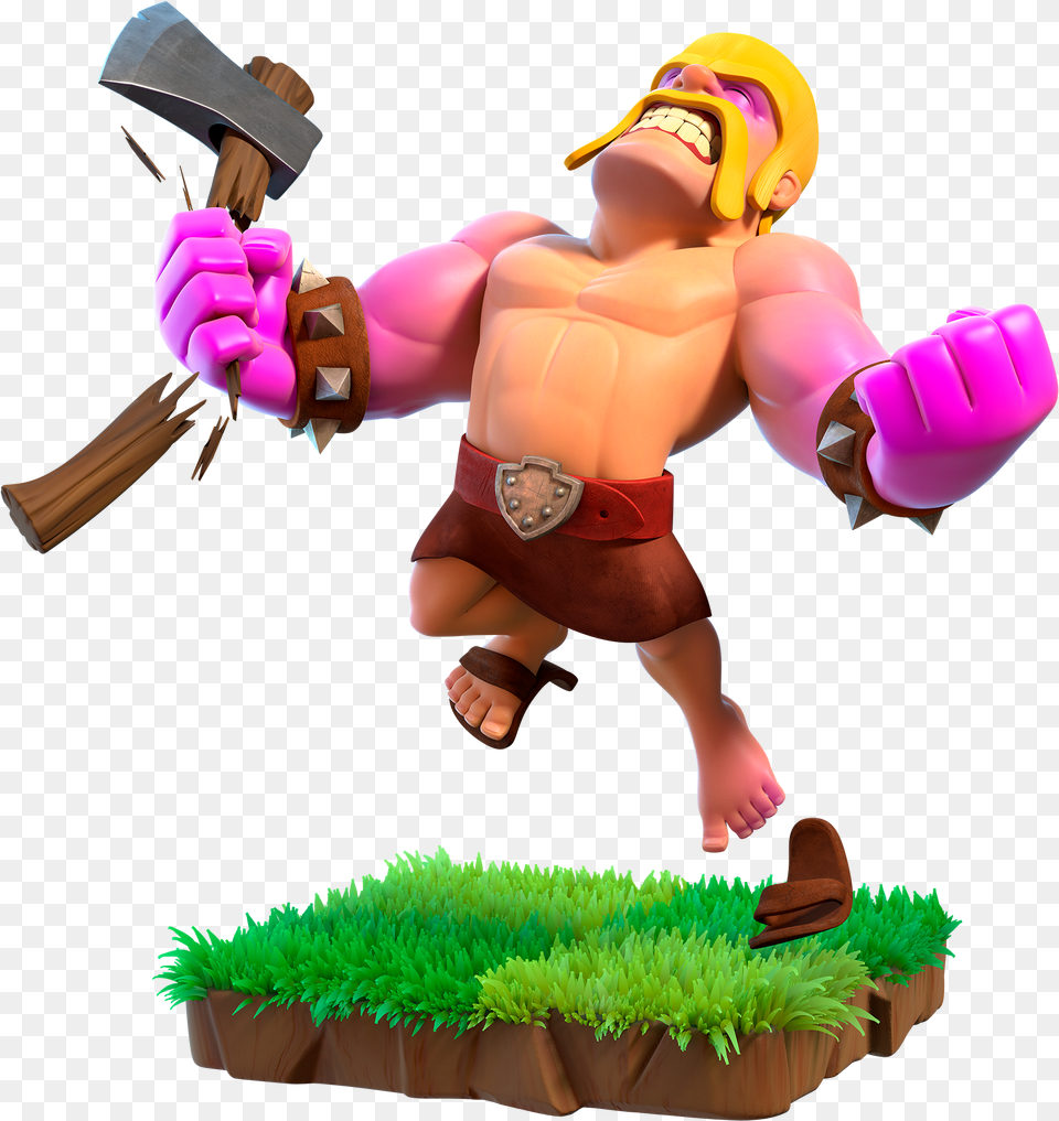 Giant Clipart Clash Clans Raged Barbarian Clash Of Clans, Baby, Person, Figurine Png Image
