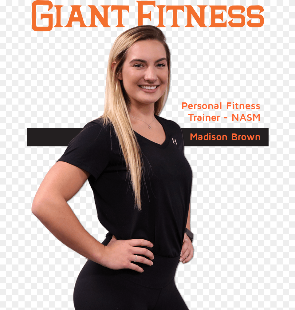 Giant Fitness Madison Brown Physical Fitness, Adult, T-shirt, Person, Woman Free Transparent Png