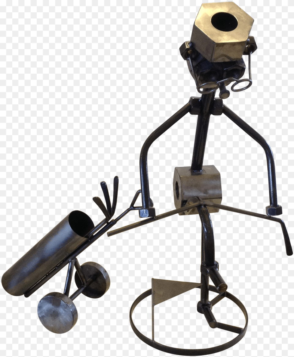 Giant Frustrated Golfer Metal Nuts And Bolts Sculpture Camera, Electrical Device, Microphone Free Png Download