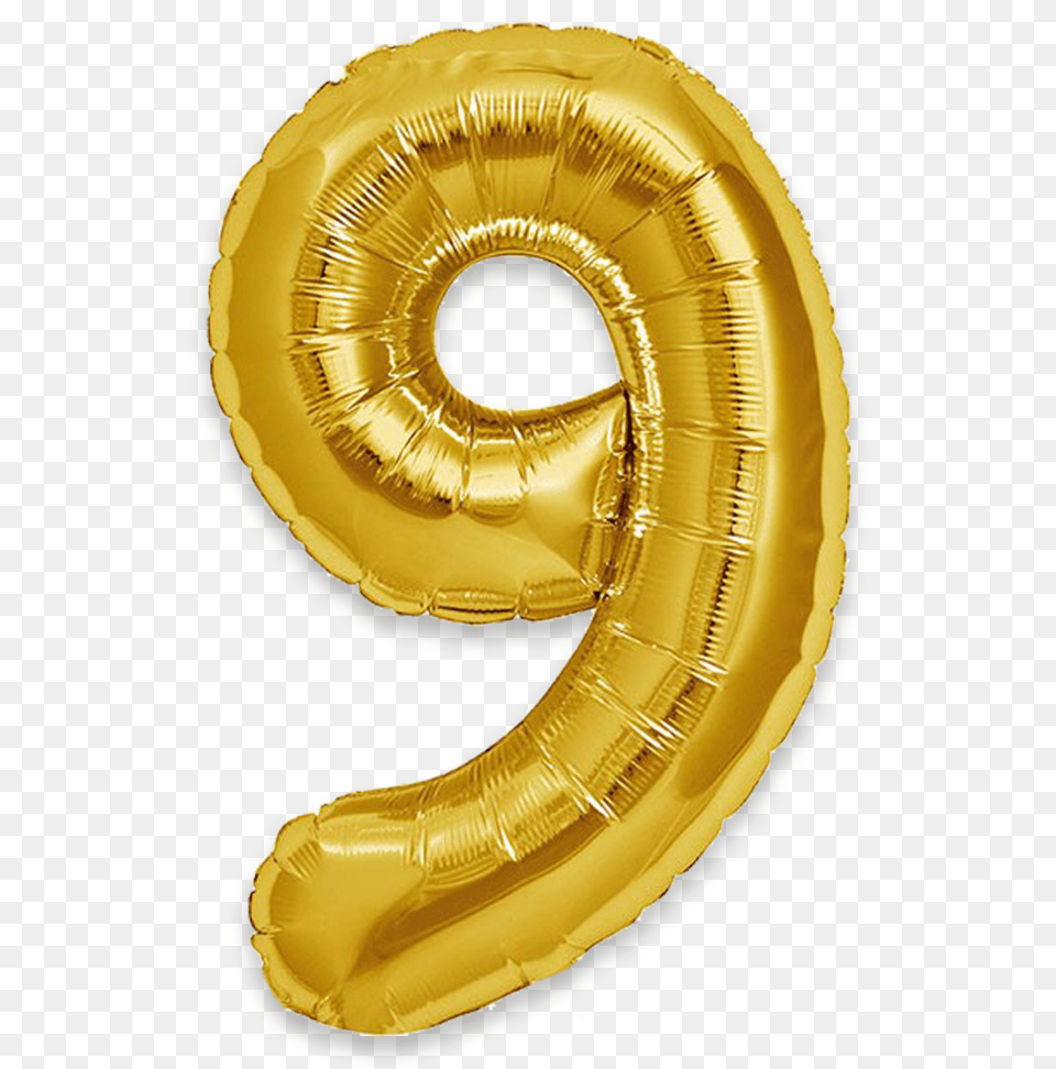 Giant Gold 9 U2014 Gifts And Party Gold Number 9 Balloon, Text, Symbol Free Transparent Png