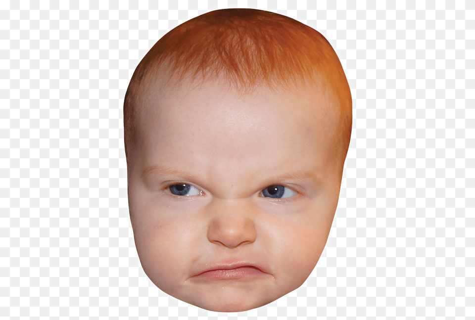 Giant Head Mask Baby Head, Face, Frown, Person, Photography Png
