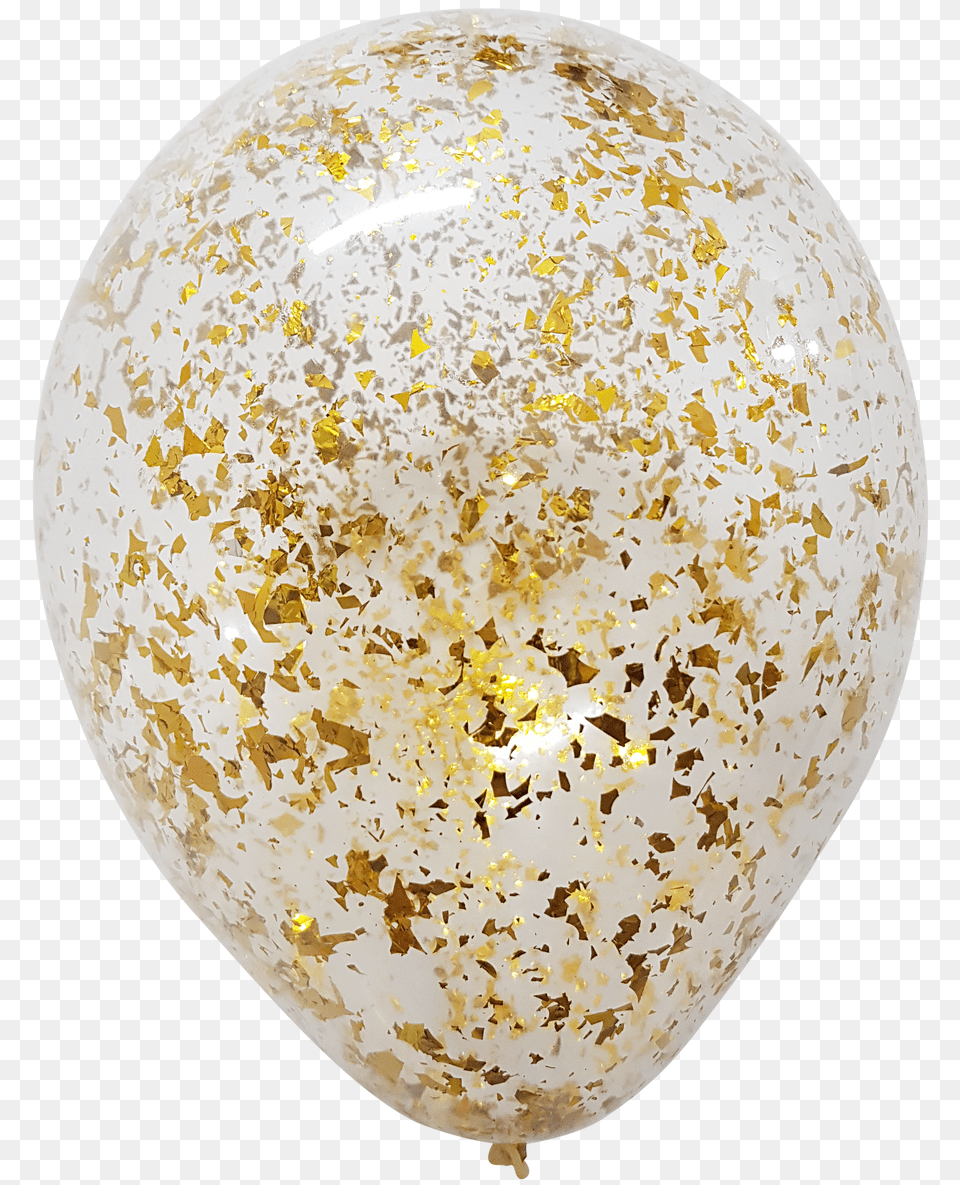 Giant Number Foil Gold Metallic Confetti Balloons Cluster 0 9, Balloon, Plate Free Transparent Png